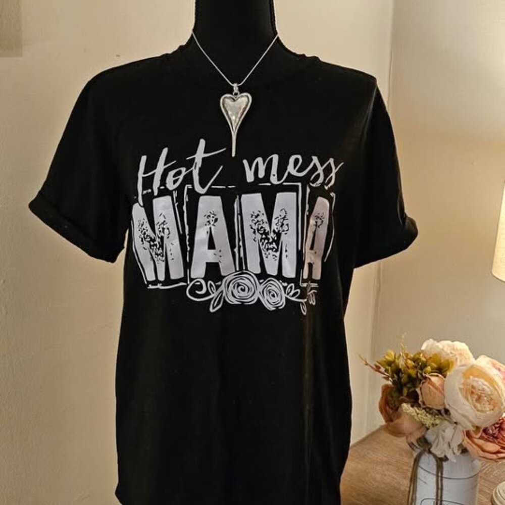 Trendy "Hot Mess Mama" Graphic T-Shirt